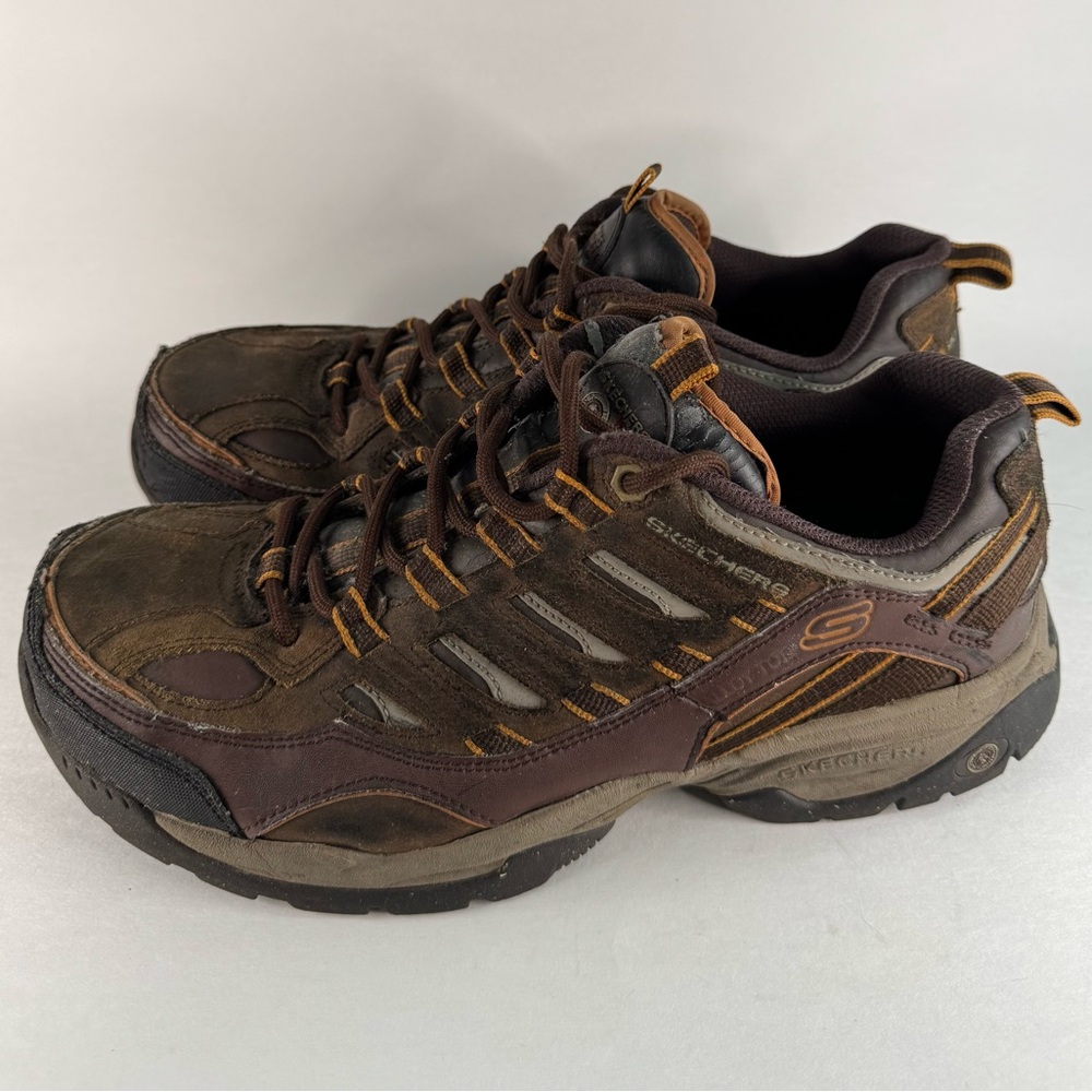 Skechers Work Alloy Toe Men's Slip Resistant Sneakers Brown/Orange 10M